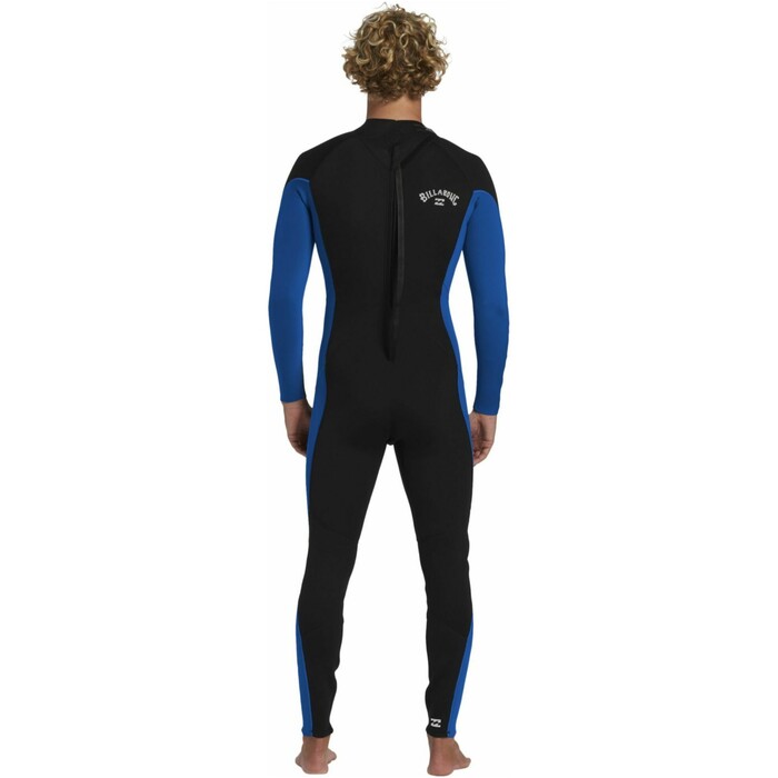 2024 Billabong Mens Foil 3/2mm Flatlock Back Zip Wetsuit ABYW100233 - Mid Blue